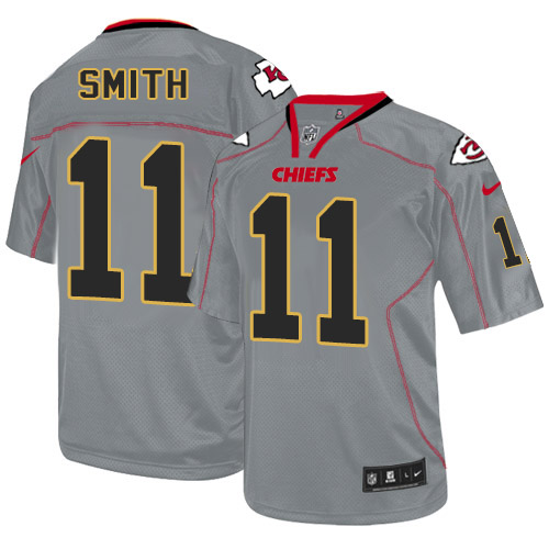 Men's Elite Alex Smith Nike Jersey Lights Out Grey - #11 NFL Kansas City Chiefs